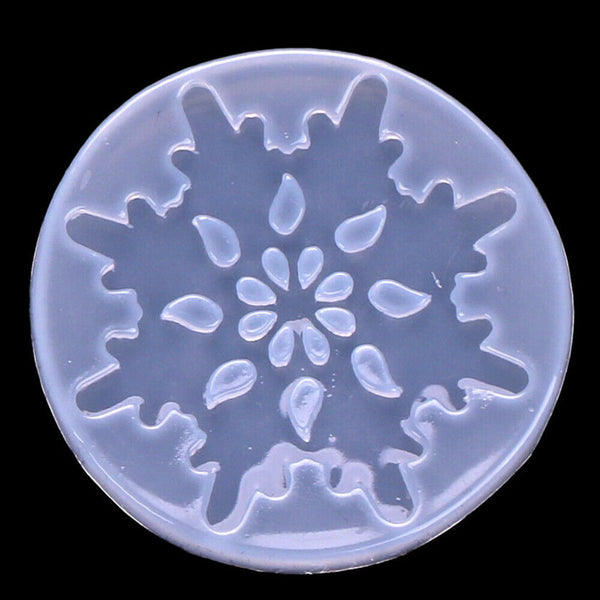 6x CHRISTMAS SILICONE SNOWFLAKE MOULDS RESIN JEWELRY MAKING MOLD DIY CRAFT TOOL