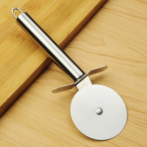 Pizza Wheel Cutter Stainless Steel Slicer Chopper Knife Blade w/ Handle Kitchen