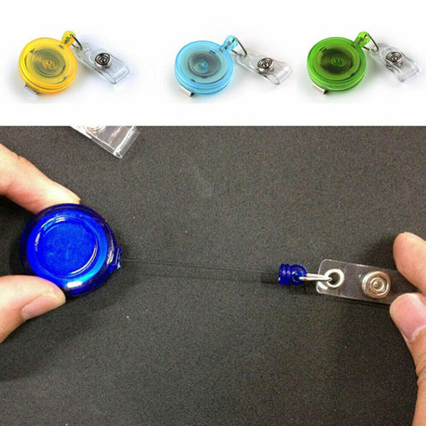 5X Retractable ID Clip Card Holder Reel Recoil Pull Chain Swipe Card Key Belt AU