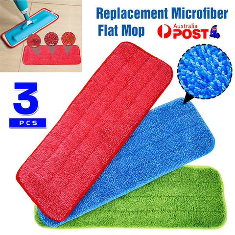 Replacement Microfiber Flat Mop Head Refill Floor Cleaning Pads Absorbent Cloths