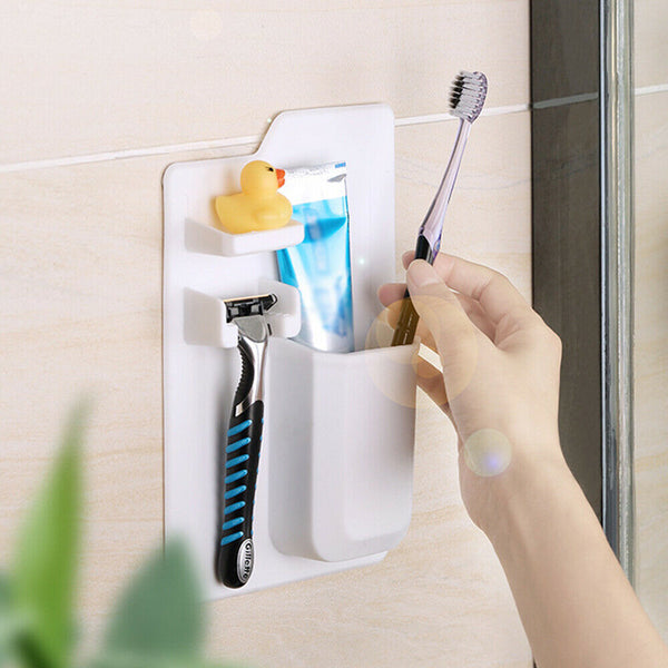 Toothbrush Holder Shower Organizer Silicone Bathroom Storage Razor AU