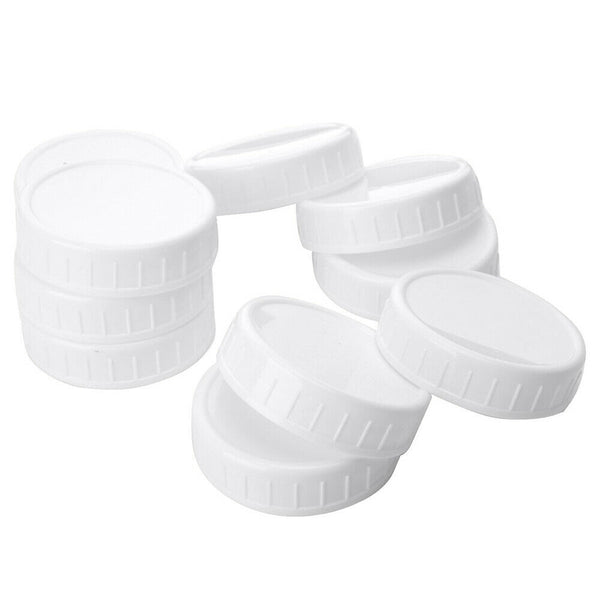 5-50pcs Kitchen Jar Lids Unlined Ribbed Plastic Cup Lids Leakproof Bottle Caps