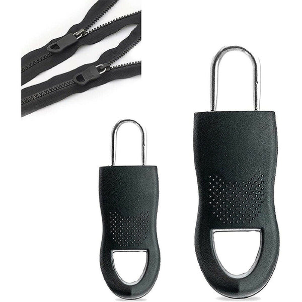 10X Black Detachable Universal Zipper Puller Set DIY Zip For Jacket Coat Clothin