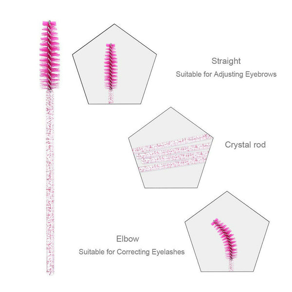 UP TO 100x Disposable Glitter Mascara Wands Lash Brush Eyelash Extensions Makeup