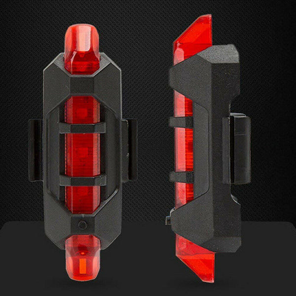 Tail Rechargeable USB Bike 5 LED Light Cycling Warning Safety Bicycle Rear Light