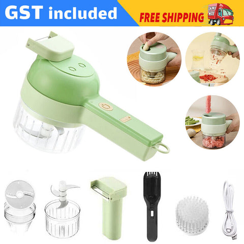 4 in 1 Mini Handheld Electric Vegetable Cutter Set Wireless Food Chopper Grinder