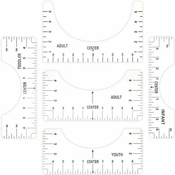 5PCS T-Shirt Alignment Ruler Craft Ruler With Guide For Drawing Template Tool AU