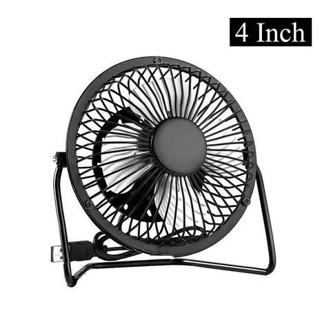 Metal 4"6" USB Fan Mini Portable Desktop Cooling Desk Quiet Fan Laptop Computer