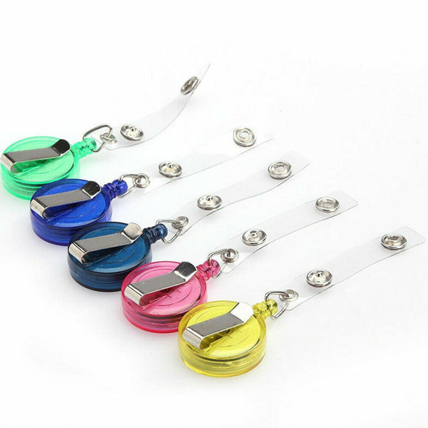 5X Retractable ID Clip Card Holder Reel Recoil Pull Chain Swipe Card Key Belt AU