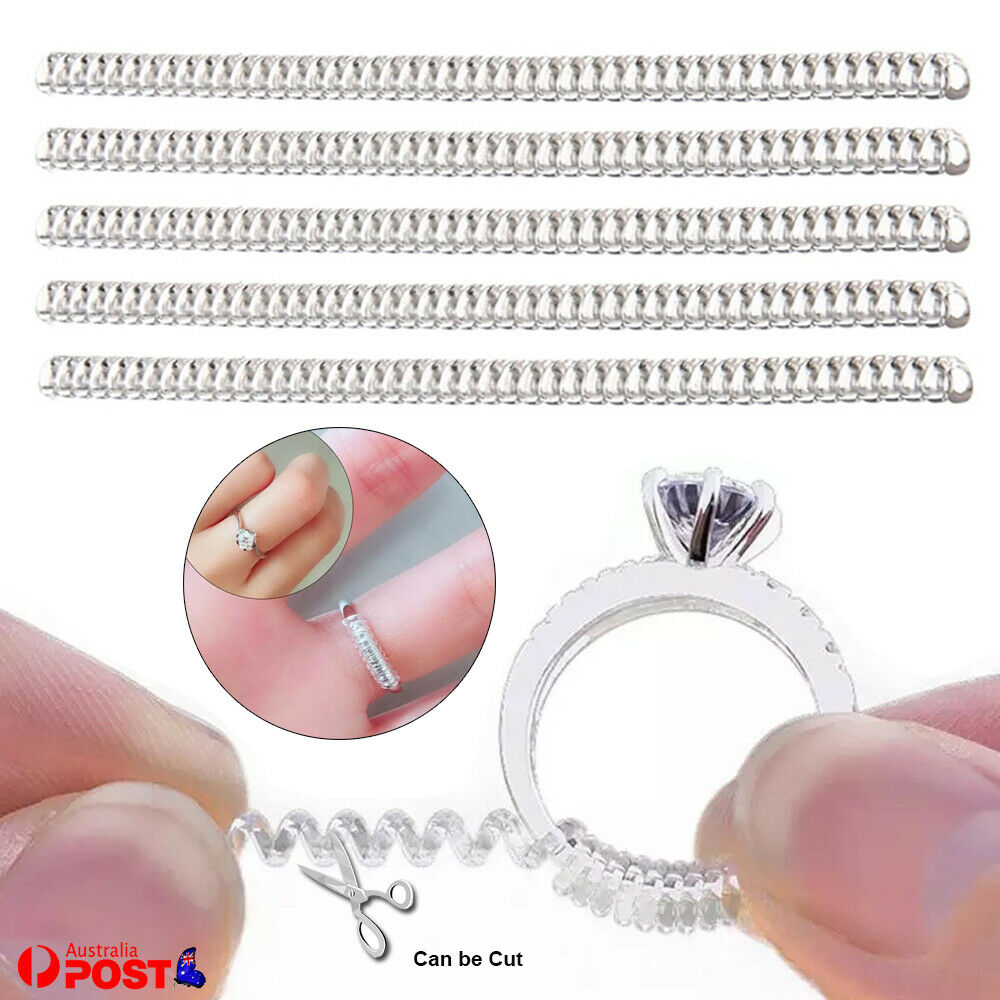 12pc Ring Size Adjuster Reducer Spiral Invisible Comfort Guard Resizer Jewellery