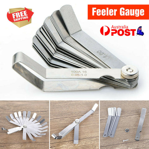 Stainless 16 Blades Feeler Gauge Metric Gap Filler 0.05 To 1 mm Thickness Curved