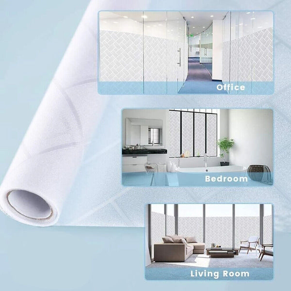 Window Glass Film Static Cling Glueless Reusable Removable Privacy Frosted Decor