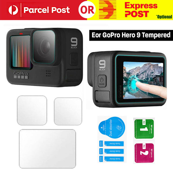 For GoPro Hero 9/10 Black Tempered Glass Protective Lens Screen Protector 3in1