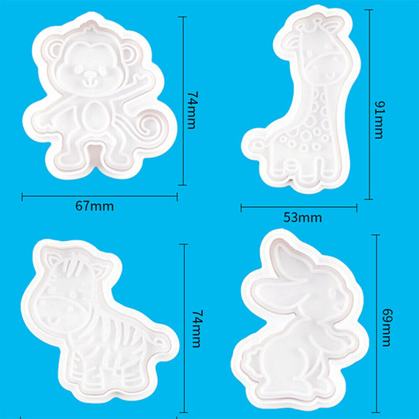 Animal Cookie Mold Plastic Biscuit Cutter Sugarcraft Jungle Party Baking Tool