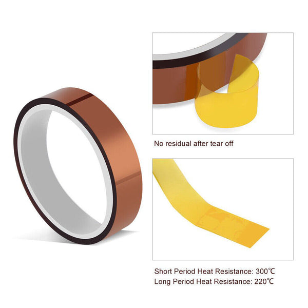 33M 5-20mm Kapton Tape High Temperature Heat Resistant Polyimide Tape New