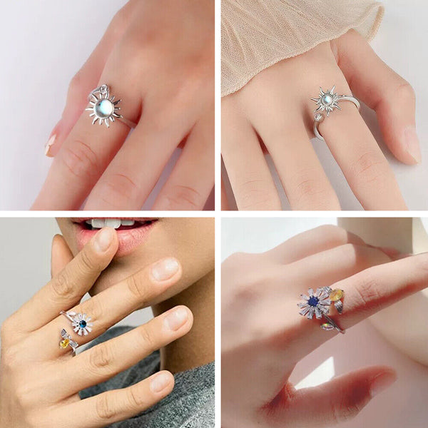 Adjustable Opening Relief Anxiety Fidget Spinner Ring Meditation Spinner Ring