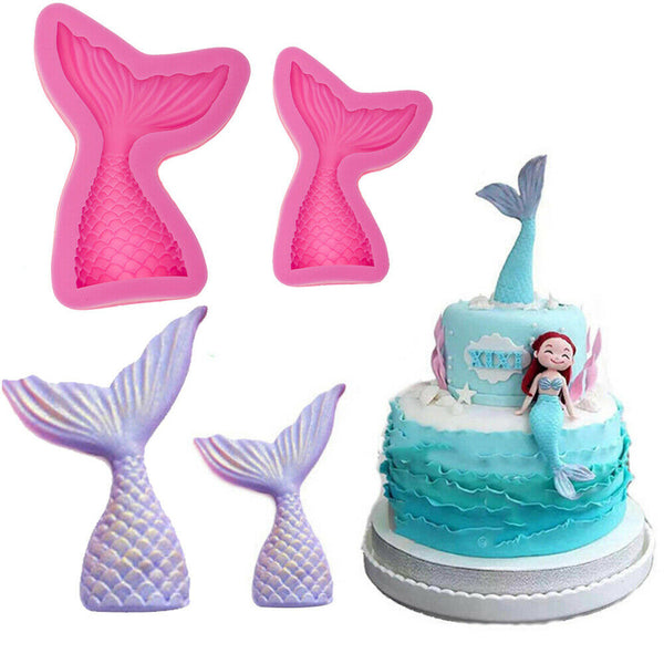 Silicone Mermaid Tail Cake Fondant Mold Chocolate Baking Mould Decor Sugarcraft