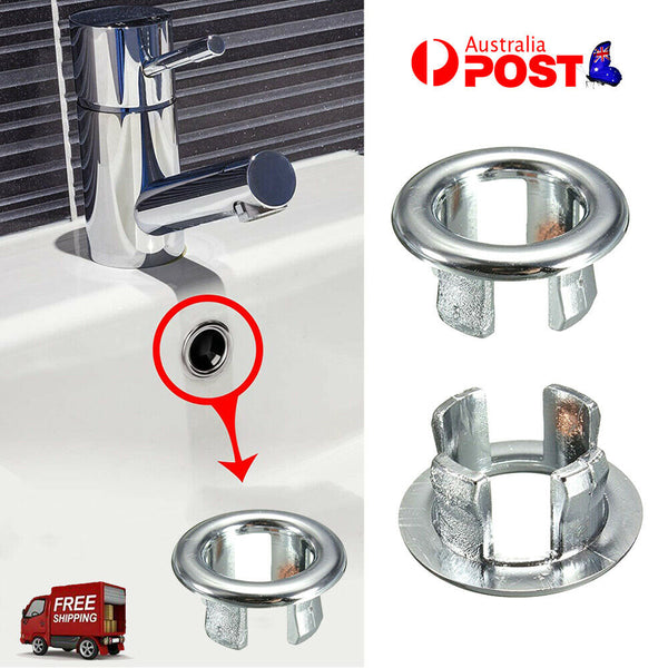 2/3X Home Bathroom Basin Sink Spares Overflow Cover Tidy Trim Replacement Chrome