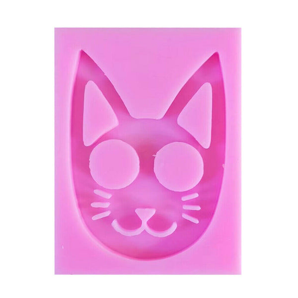 DIY Resin Mold Super Glossy Self-defense Cat Keychain Pendants Silicone Mould