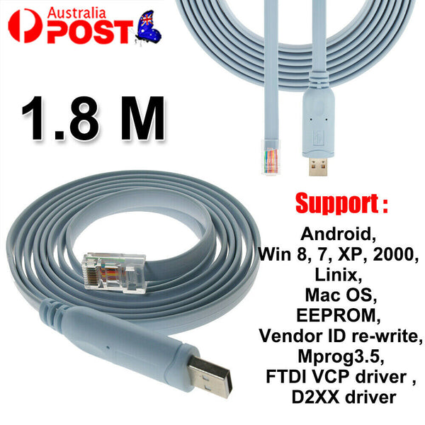 USB TO RJ45 Serial Console Cable Express Net Cable for Cisco Routers FTDI AU