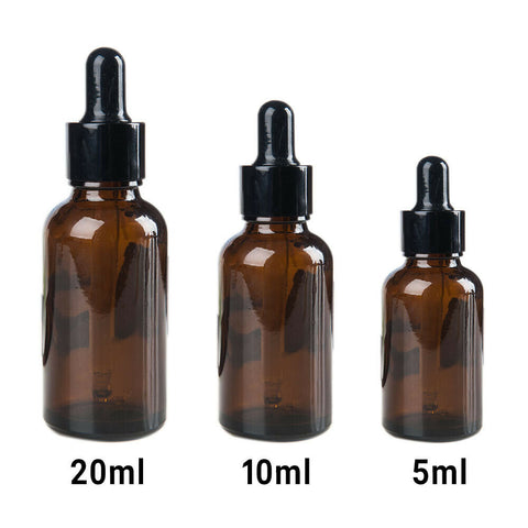 10X 5,10,20ml Glass Reagent Liquid Pipette Bottle Eye Dropper Drop Aromatherapy