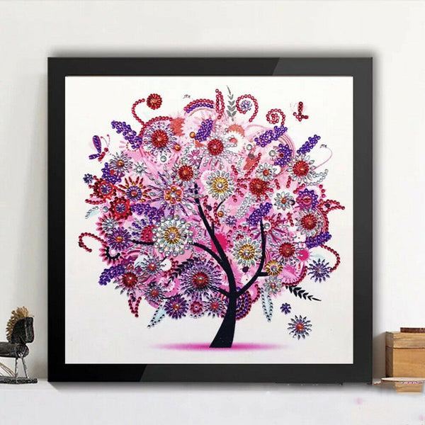 5D Diamond Painting Flower Tree Special Shaped Drill Crystal Mural Art Kit New