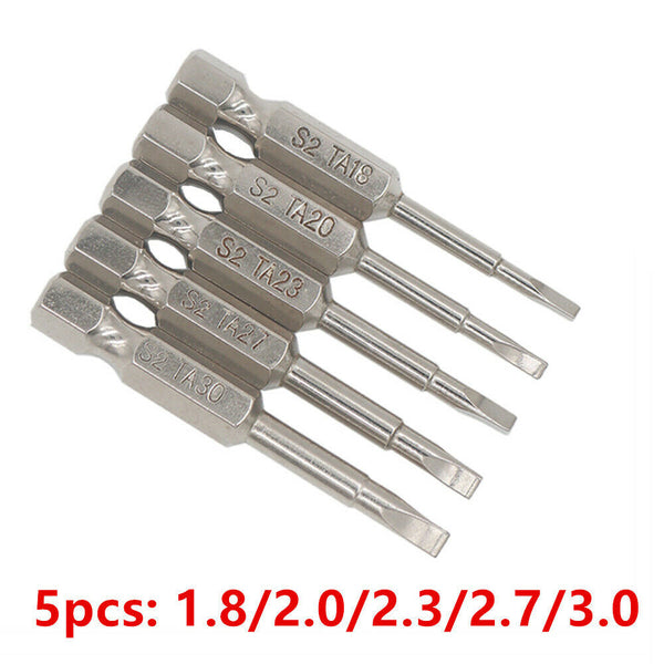 5 Pcs Magnetic S2 Alloy Steel Triangle Head Screwdriver Bit 50mm 1/4 Hex Shank