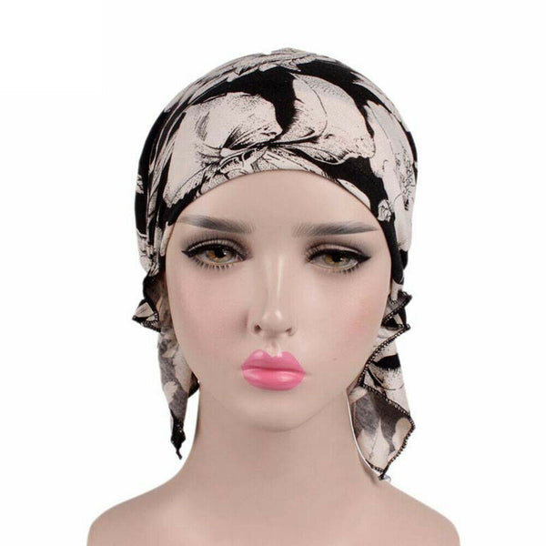 Turban Headwear Chemo Scarf Floral Wrap Muslim Hat Cancer Head Cap Stretch