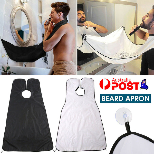 Facial Hair Beard Shave Apron Cape Shaving Bib Whisker Trimming Catcher /Comb