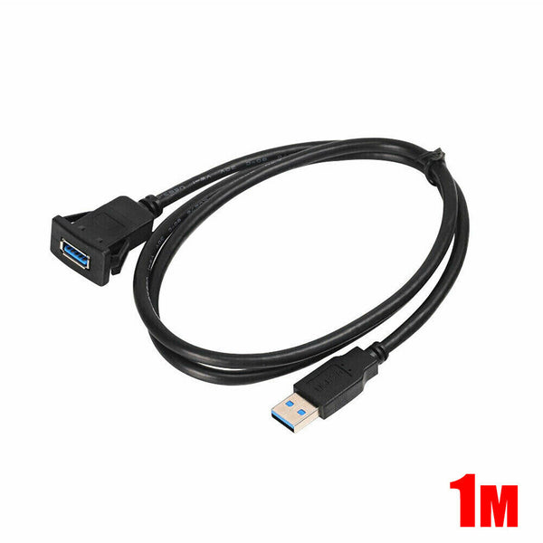 1m Car Dashboard Flush Mount USB 3.0 Male To Female Panel Extension Cable AU