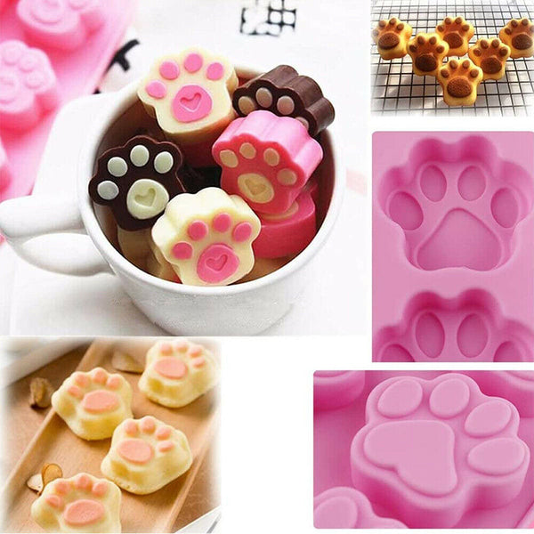 Paw Print Silicone Mold Chocolate Cookie Mould Jelly Ice Cube Baking Decor