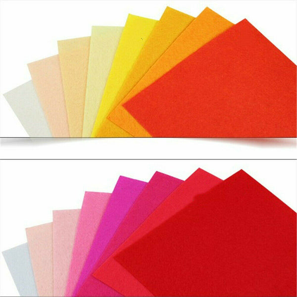 40pcs Mix Colour Squares Non Woven Felt Fabric Sheets For Kids DIY Art Handcraft