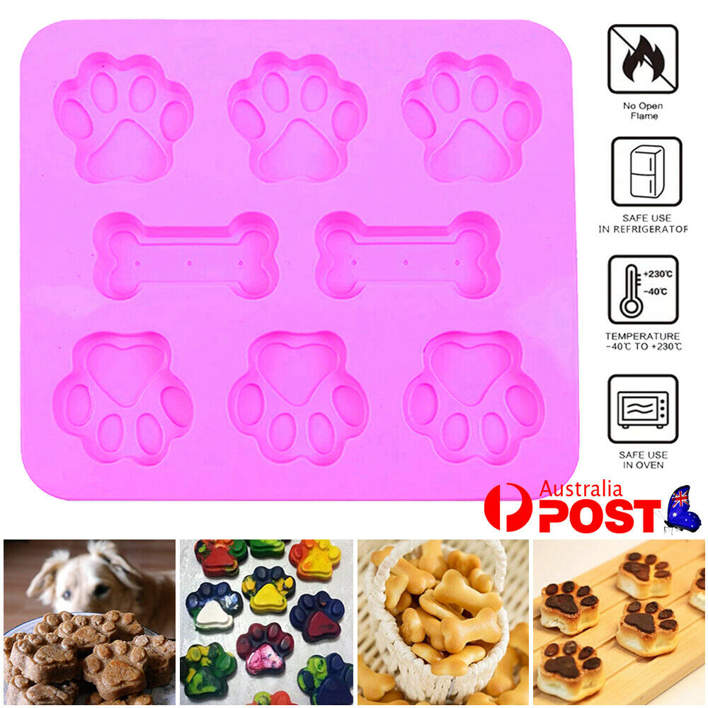 Reusable Silicone Dog Paw And Bone Cake Chocolate Mold Cookie Baking Mould Tools