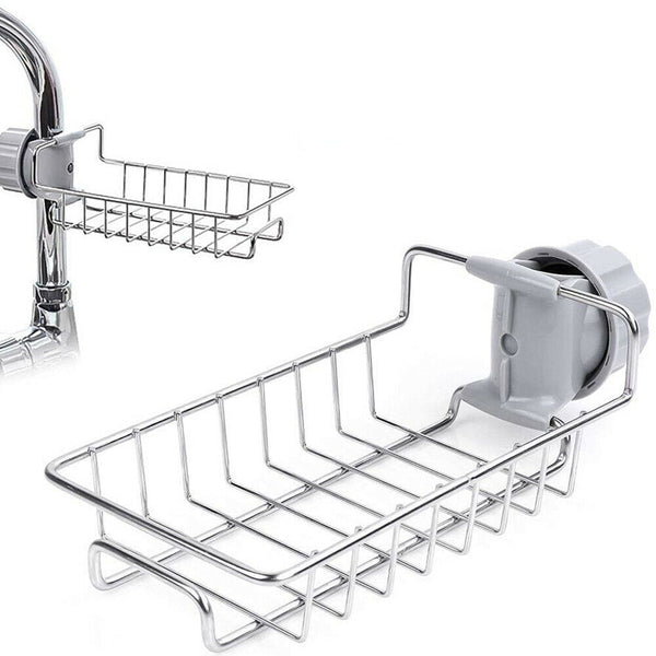 Kitchen Sink Faucet Shelf Sponge Dish Cloth Rack Holder Racks Storage Organizer