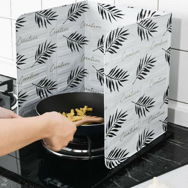 Kitchen Oil Splash Guard Wall Foil Protector Stove Cover Removable Baffle Screen