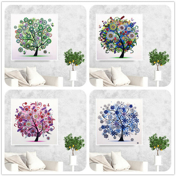 5D Diamond Painting Flower Tree Special Shaped Drill Crystal Mural Art Kit New