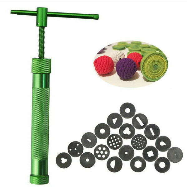 Polymer Clay Gun Extruder Sculpey Sculpting Tool w/ 20 Discs Cake Tool Craft AU