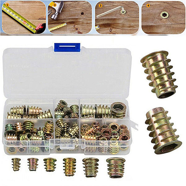 105 X M4 M5 M6 M8 M10 Thread Hex Drive Insert Fixing Wood Screw Inserts Nut Box