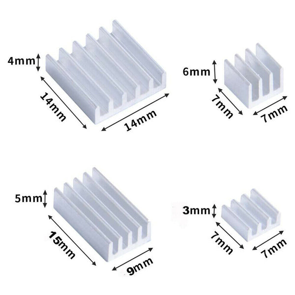 Raspberry Pi 4B CPU RAM LAN USB 4pc Aluminum Heat Sink Cooling kit