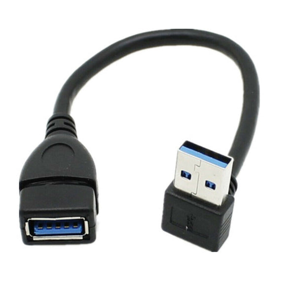 USB 3.0 Type A 90 Degree Left Right Angle Extension Cable Male to Female Adapter