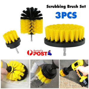 3Pcs Scrubbing Brush Set Electric Power Drill Cleaning Attachment Bathtub Toilet