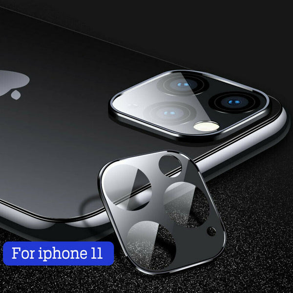 For iPhone 11 Pro Max Back Camera Lens Protector 3D Tempered Glass Metal Frame