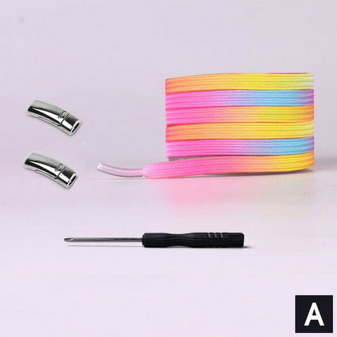 No Tie  Buckle Magnetic Elastic Shoelace Sneakers Sports Kids Adults Shoe Laces