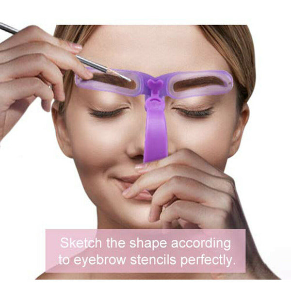 8Pcs Women Makeup Shaping Shaper Eyebrow Grooming Stencil Kit Template DIY