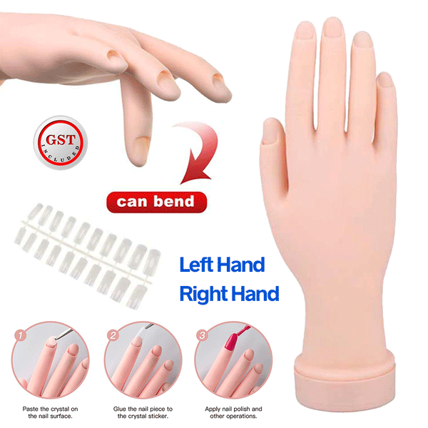 Practice Model Hand Nail Art Trainer Hand Fake Hand For Acrylic Gel False AU NEW