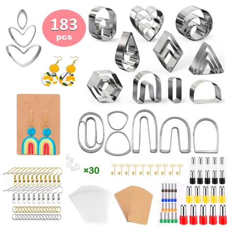 Polymer Clay  Set 183-200PCS Earring Making Mold  DIY Craft Gift