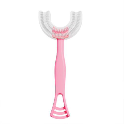Kids U Shaped Toothbrush Soft Silicone Brush Head 360° Oral Teeth Cleaning Brush