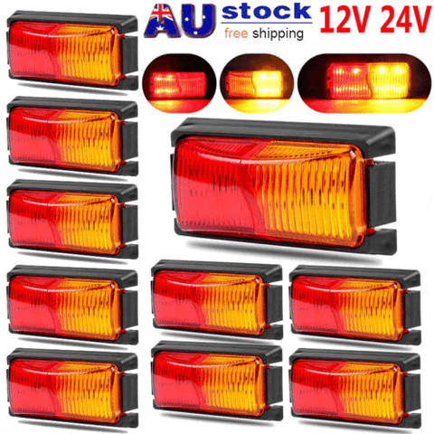 Red Amber LED Clearance Lights Side Marker Lamp Trailer Truck Caravan Multi Volt