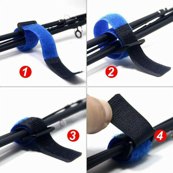 Fishing Rod Tie Strap Tackle Wrap Band Pole Holder Fastener Fish Accessory