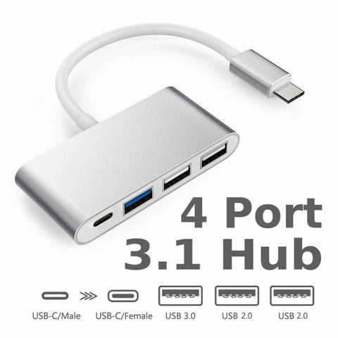 4in1 Type-C USB-C  to 4-Port Hub USB 3.0 2.0 Charging Adapter For Thunderbolt 3
